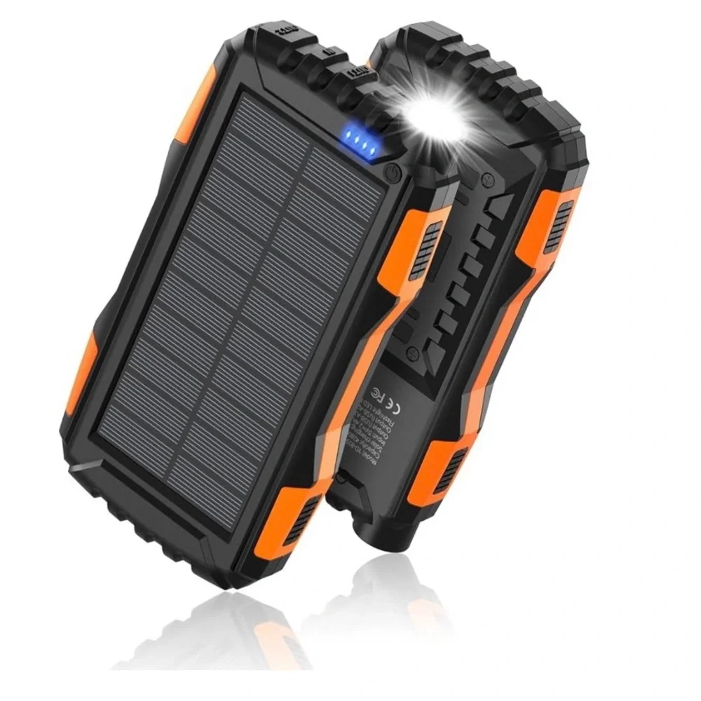 NWT Portable Solar Power Bank -black and orange